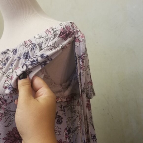 Pink Rose floral top women's size Large (P11) - Picture 5 of 8